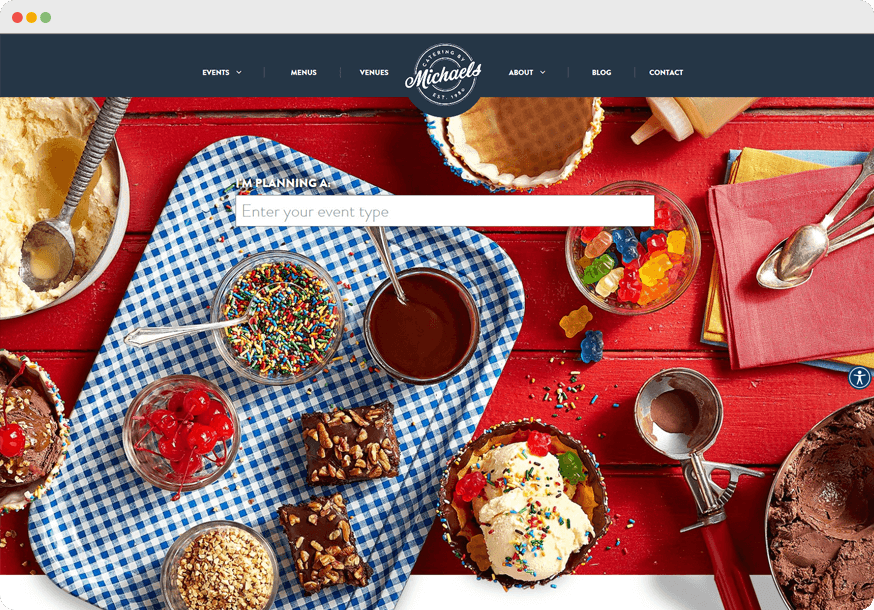 Catering by Michaels website