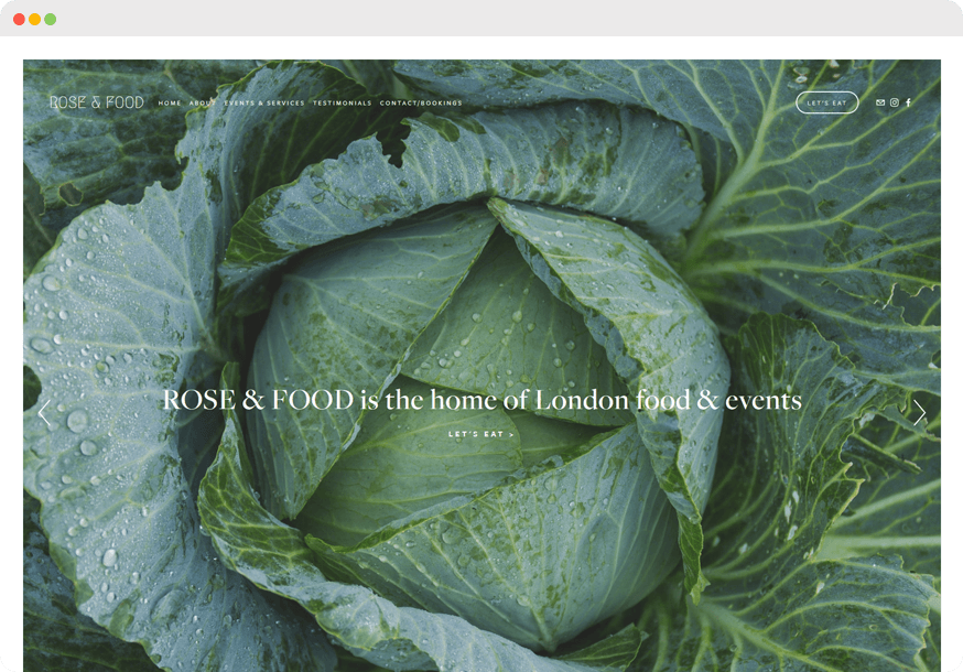 Rose & Food website
