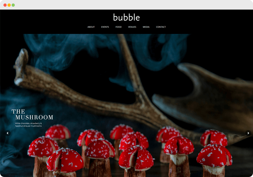 Bubble Food website